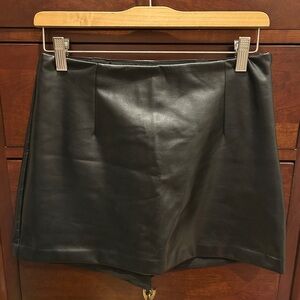 Abercrombie vegan leather skirt with shorts underneath. Size Small